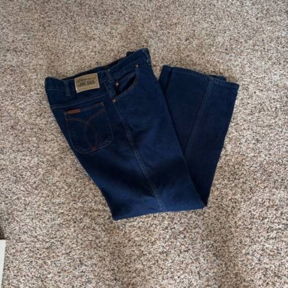 Vintage Men's Long Haul Dark Blue Denim Jeans Size 36 x 30  Made in USA - Picture 1 of 4